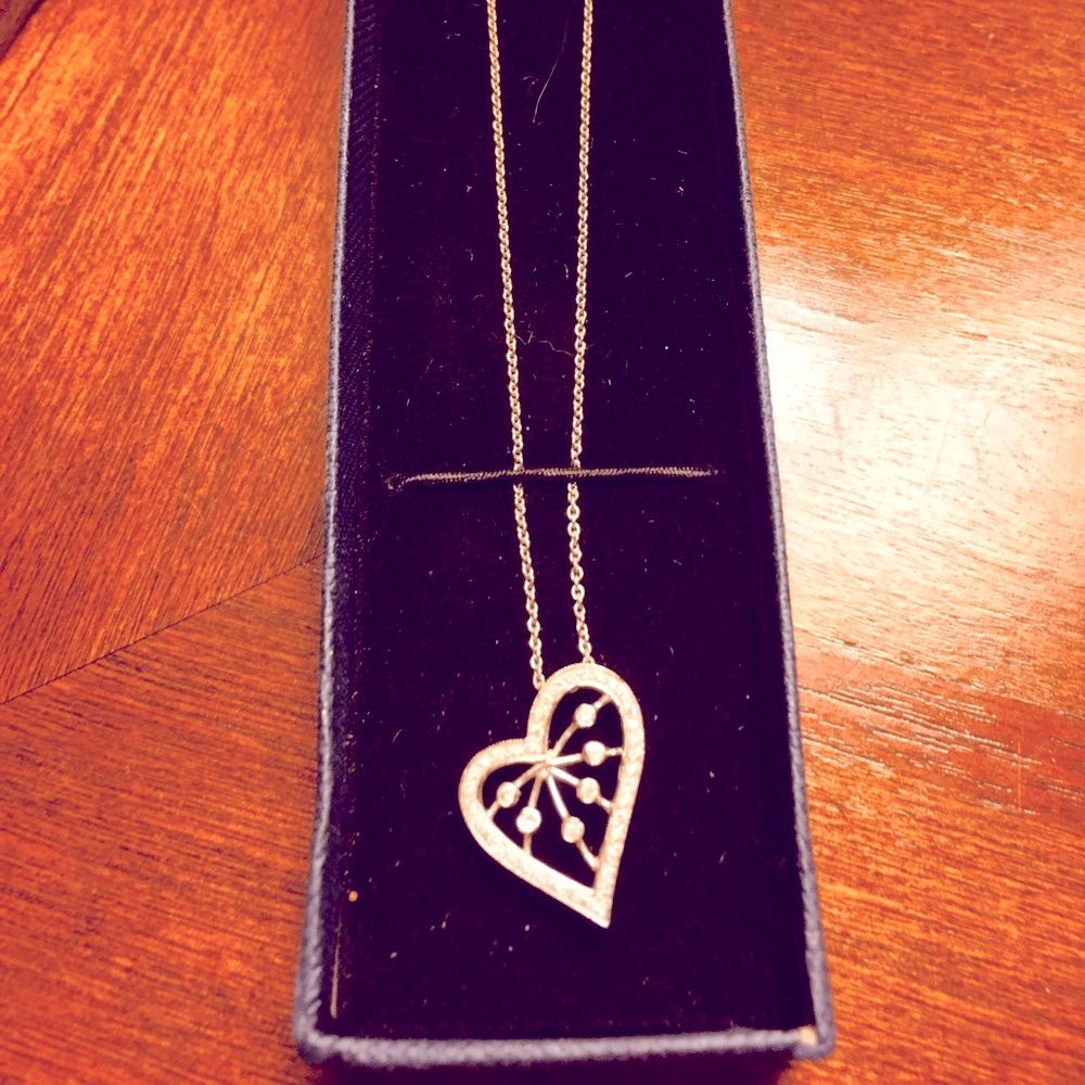 NOT FOR SALE.  Whimsical Diamond Heart Necklace